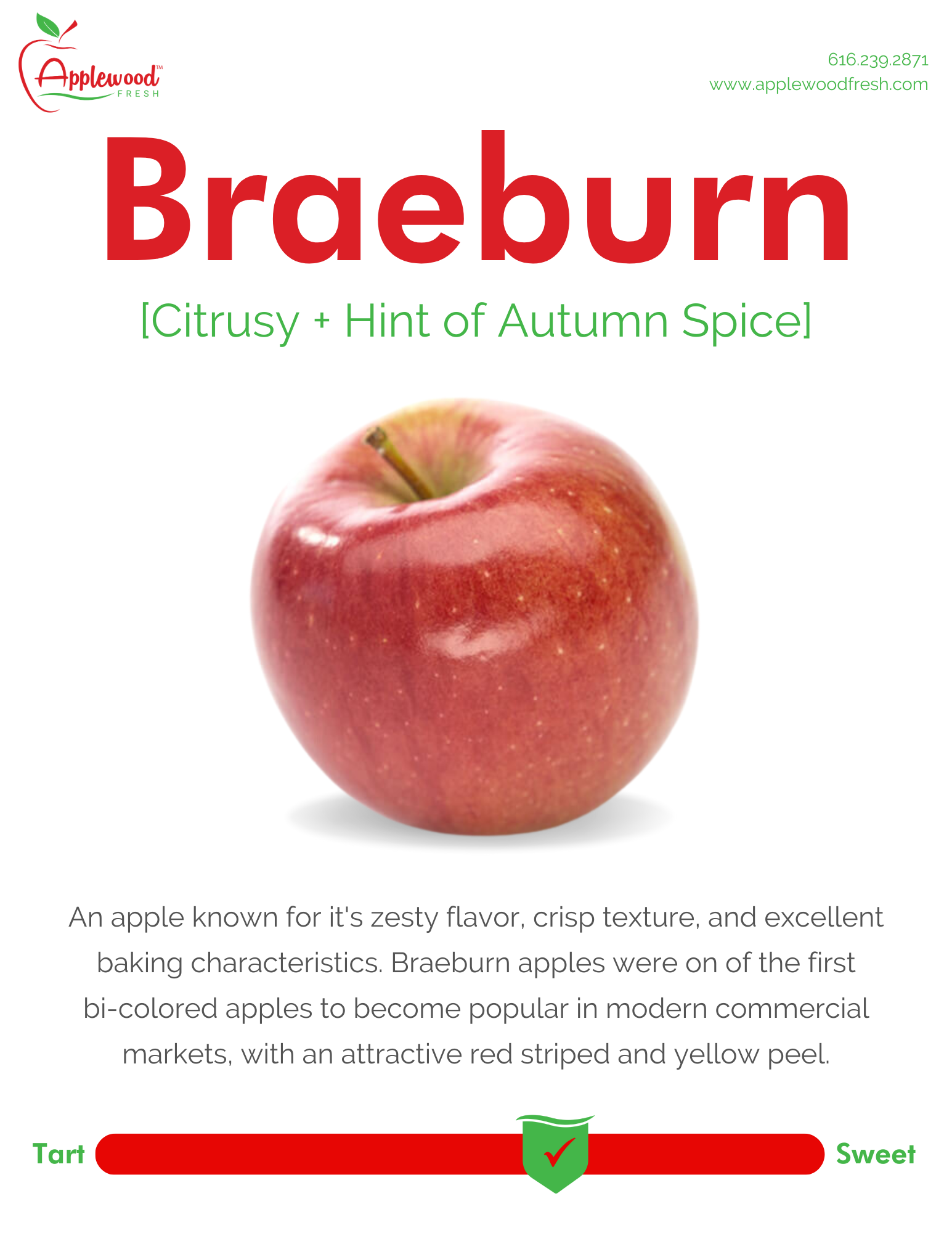 Braeburn Apple Flavor description sheet