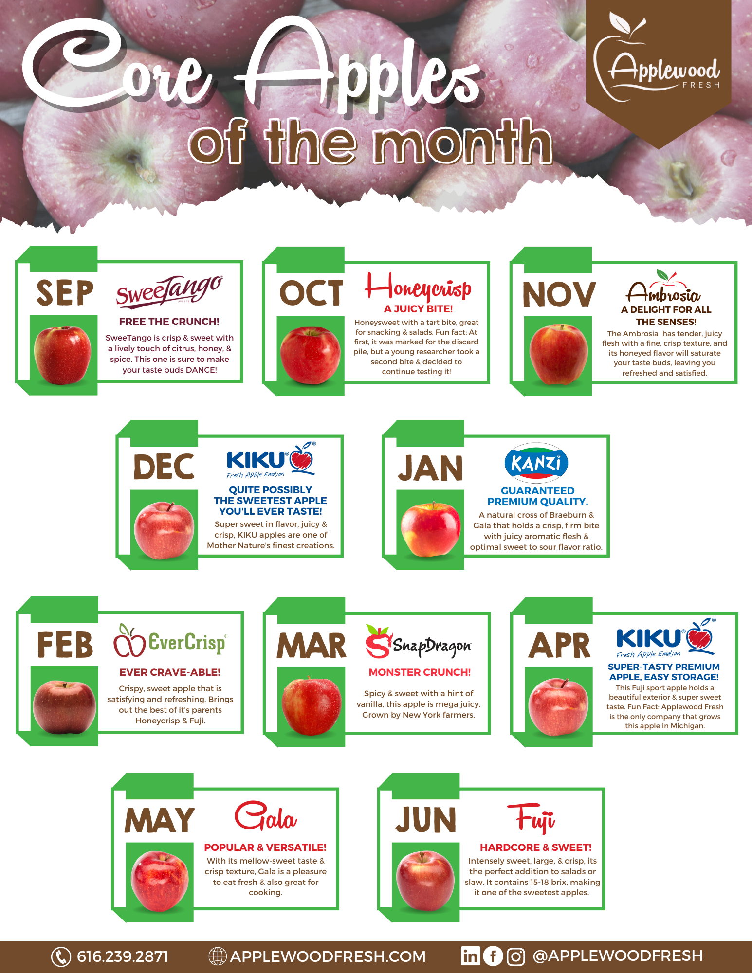 Applewood Fresh Core Apples by the month