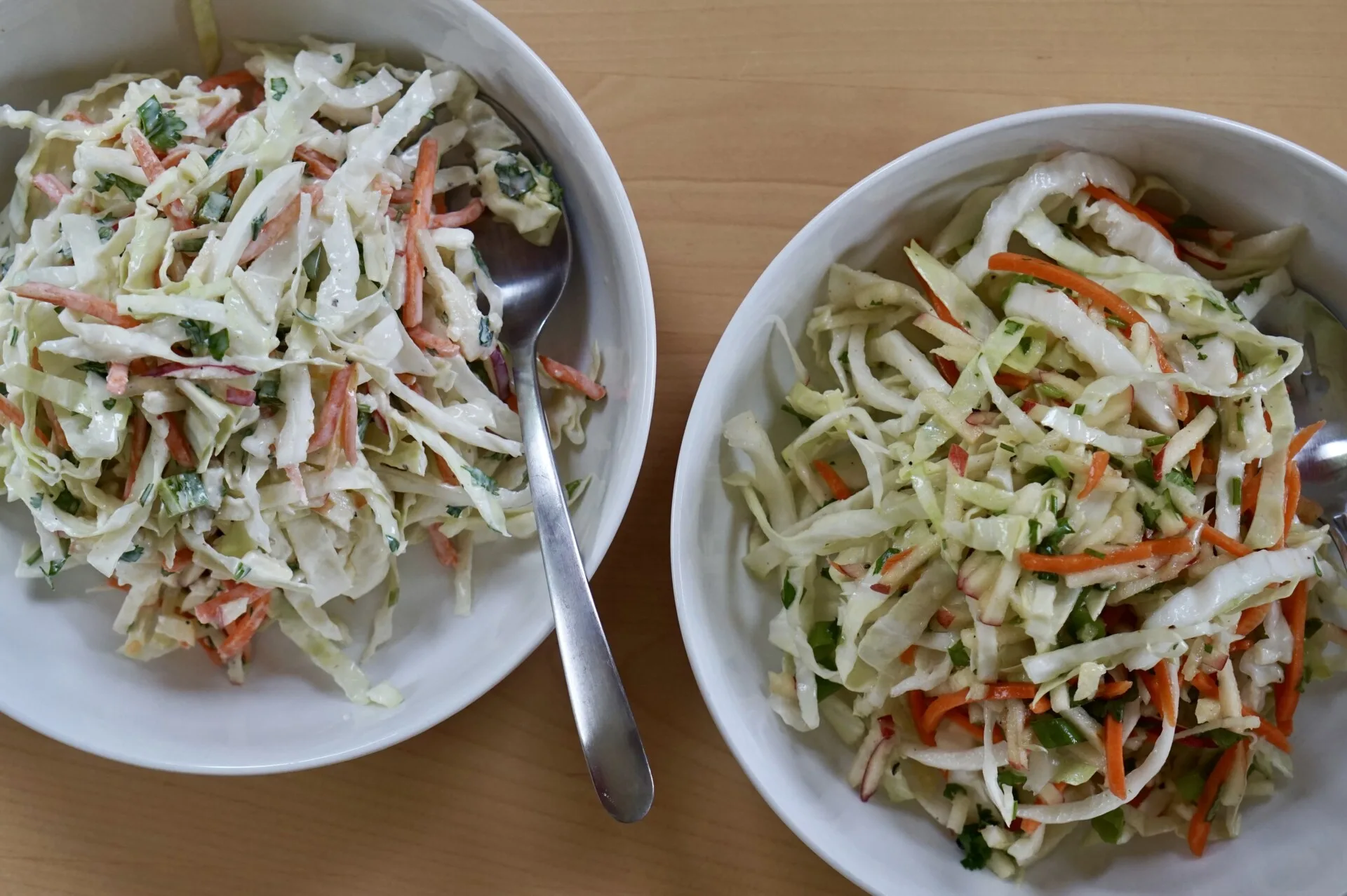 Creamy or Vinaigrette based apple slaws with Kanzi and Ambrosia apples