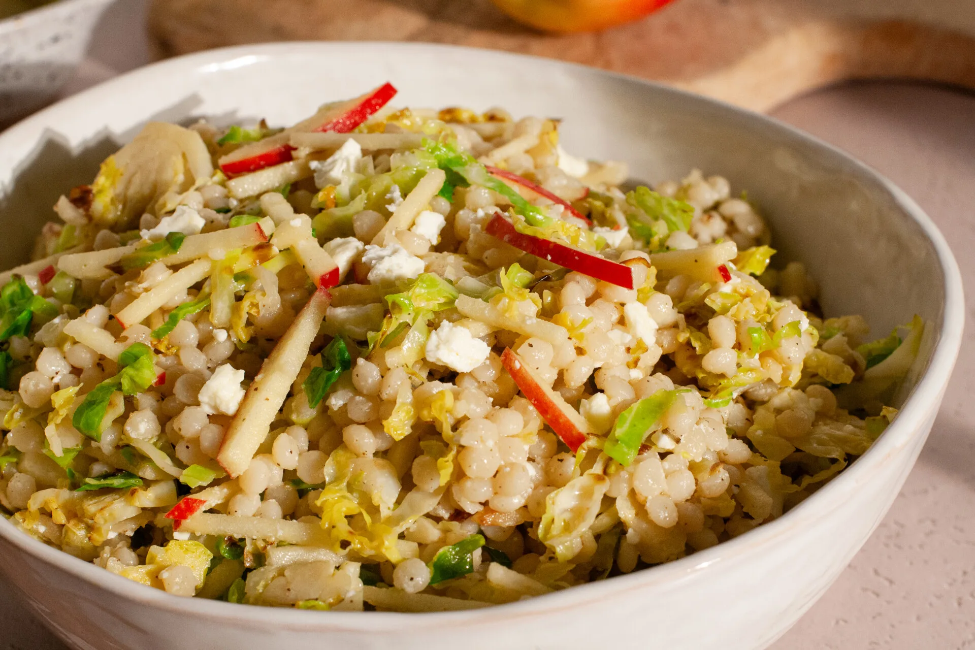 The intense tang from Kanzi apples combined with brussels sprouts and couscous - eat fresh, feel fresh.